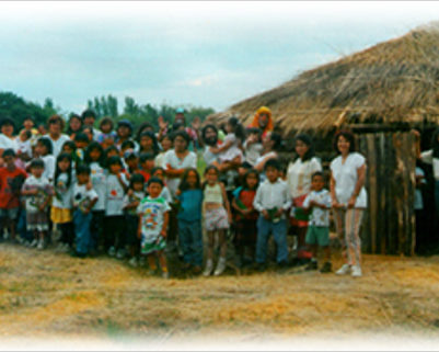 Connecting - Crossing the bridge - Children Group visit at Ruca - Quelhue